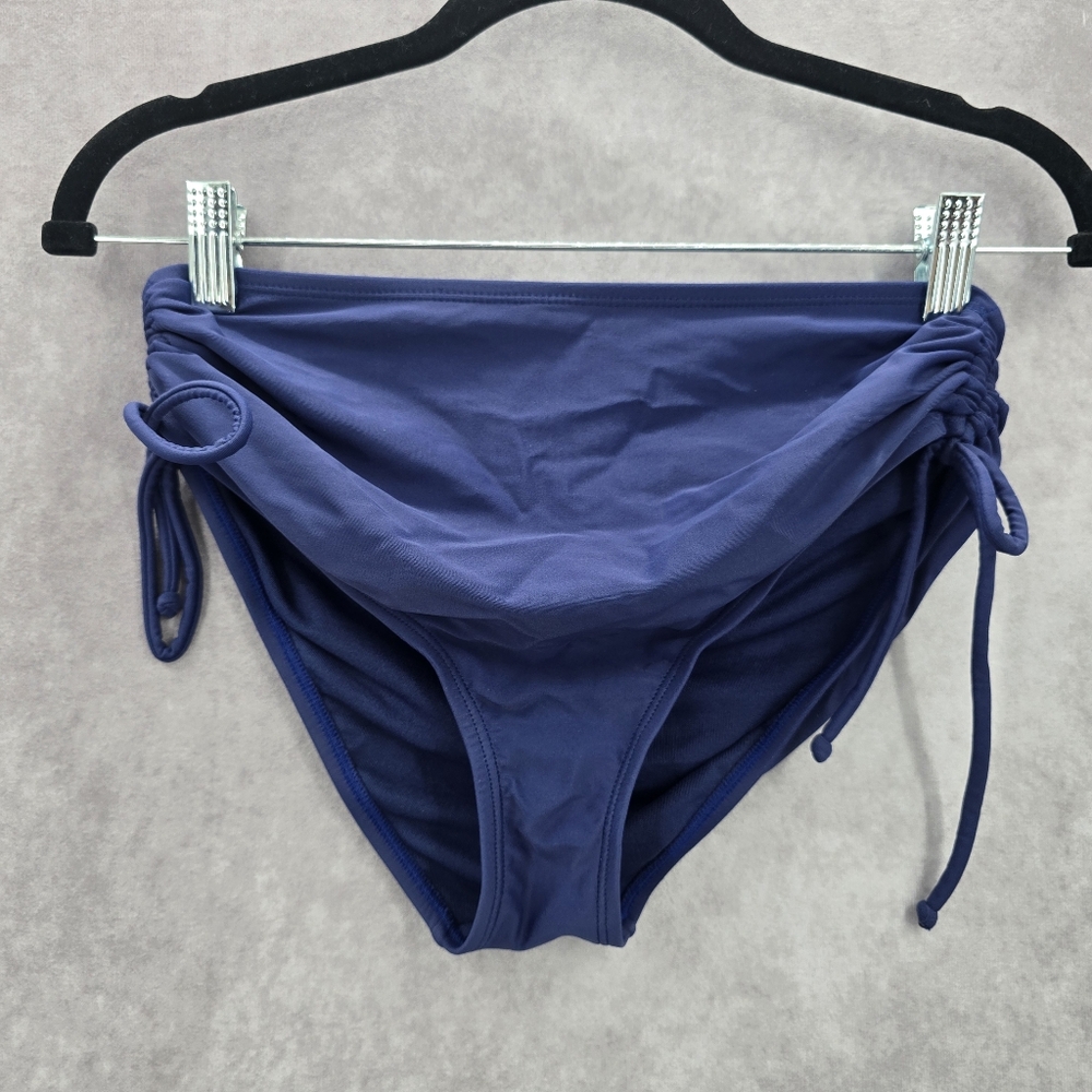 True Craft Blue String Ruched Bikini‎ Bottoms Swimwear Medium